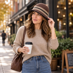 Clochet – Foldable Striped Knit Cloche Bucket Hat + 50% OFF