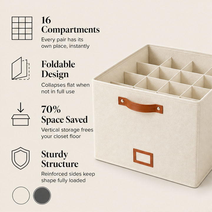 StowArbor – 16-Compartment Clear-Top Shoe Organizer + 50% OFF features