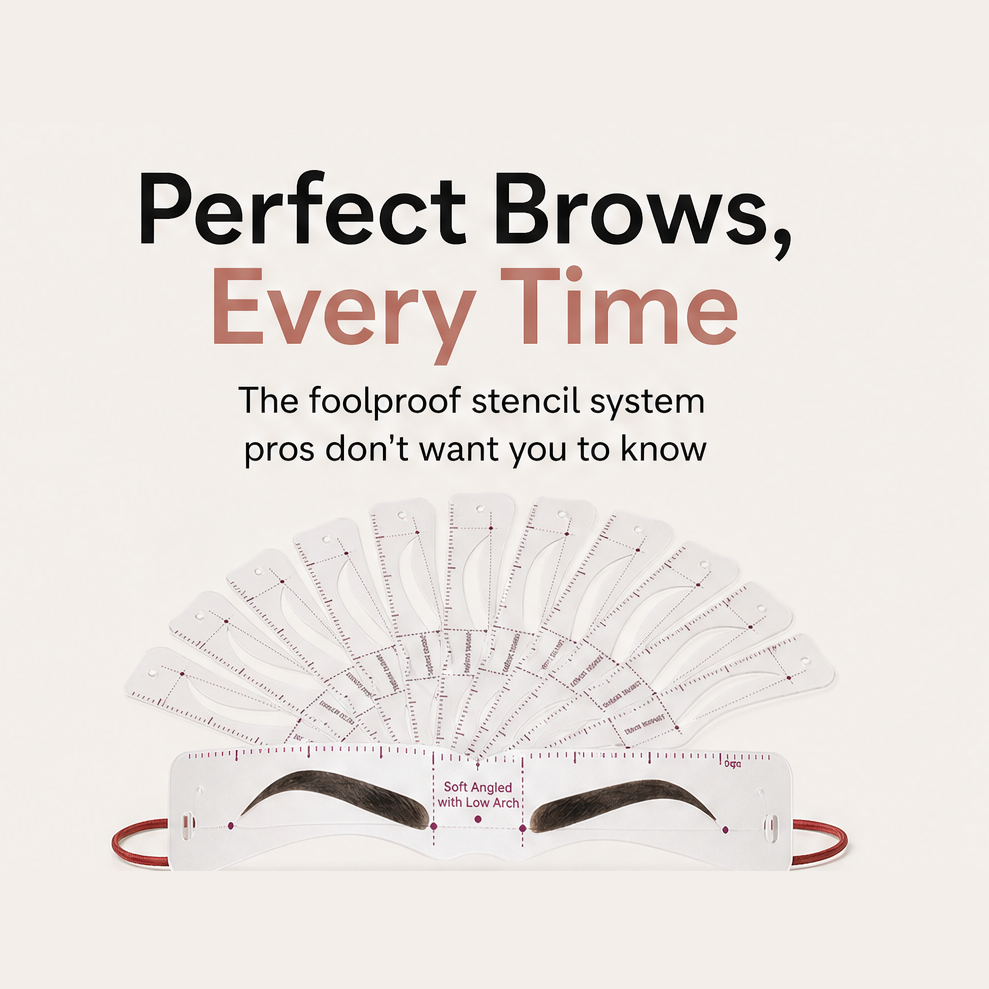 ArchLine – Adjustable 12-Shape Eyebrow Stencil Kit with Headband + 1+1 FREE features