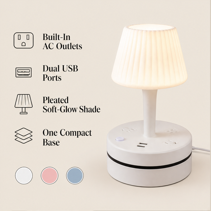 Litewick – Bedside Lamp with AC Outlets &amp; USB Charging Base + 50% OFF features