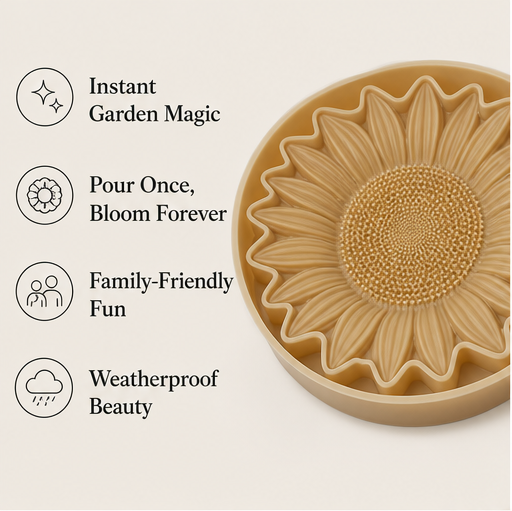Petalcroft – Reusable Sunflower Stepping Stone Concrete Mold + 50% OFF features
