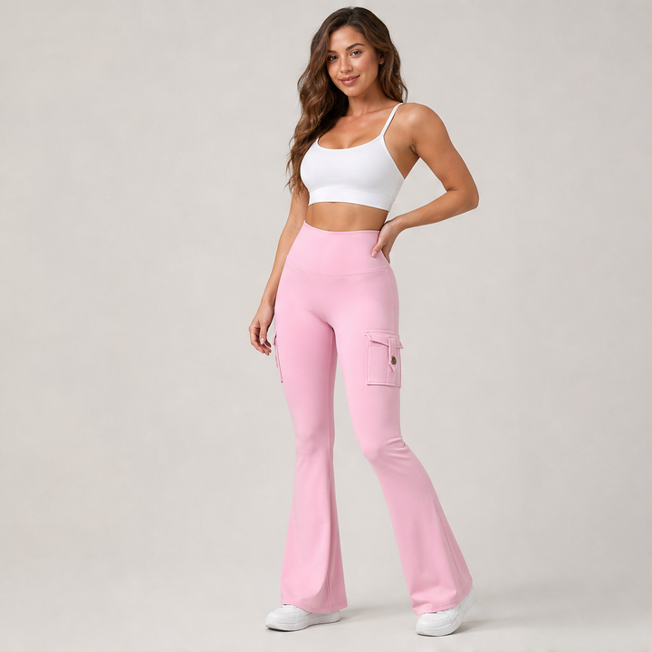 Flarelyn – High-Waist Flare Cargo Pocket Yoga Pants + 50% OFF lifestyle