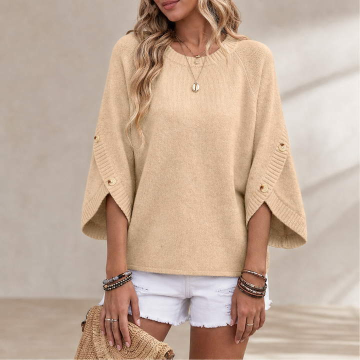 Cassymere – Split-Button Sleeve Oversized Knit Pullover + 50% OFF lifestyle