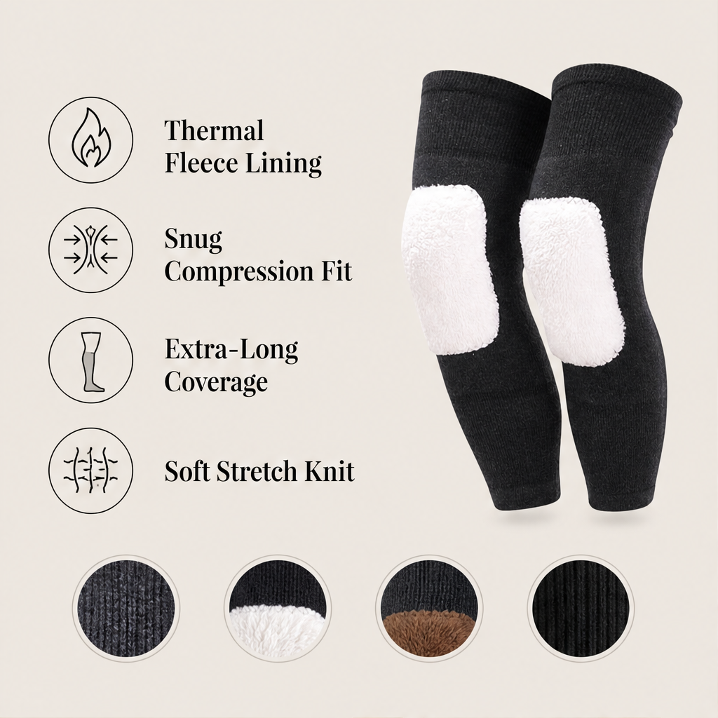 Warmglide – Fleece-Lined Thermal Compression Knee Sleeves + 50% OFF features