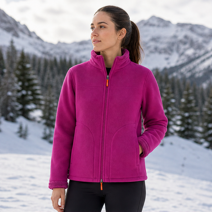 Sherpelle – Sherpa-Lined Reversible Mock Neck Zip Jacket + 50% OFF lifestyle