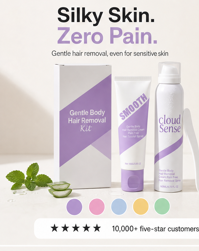 CloudSense – Pain-Free Bikini Hair Removal Cream &amp; Spray Kit + 1+1 FREE features