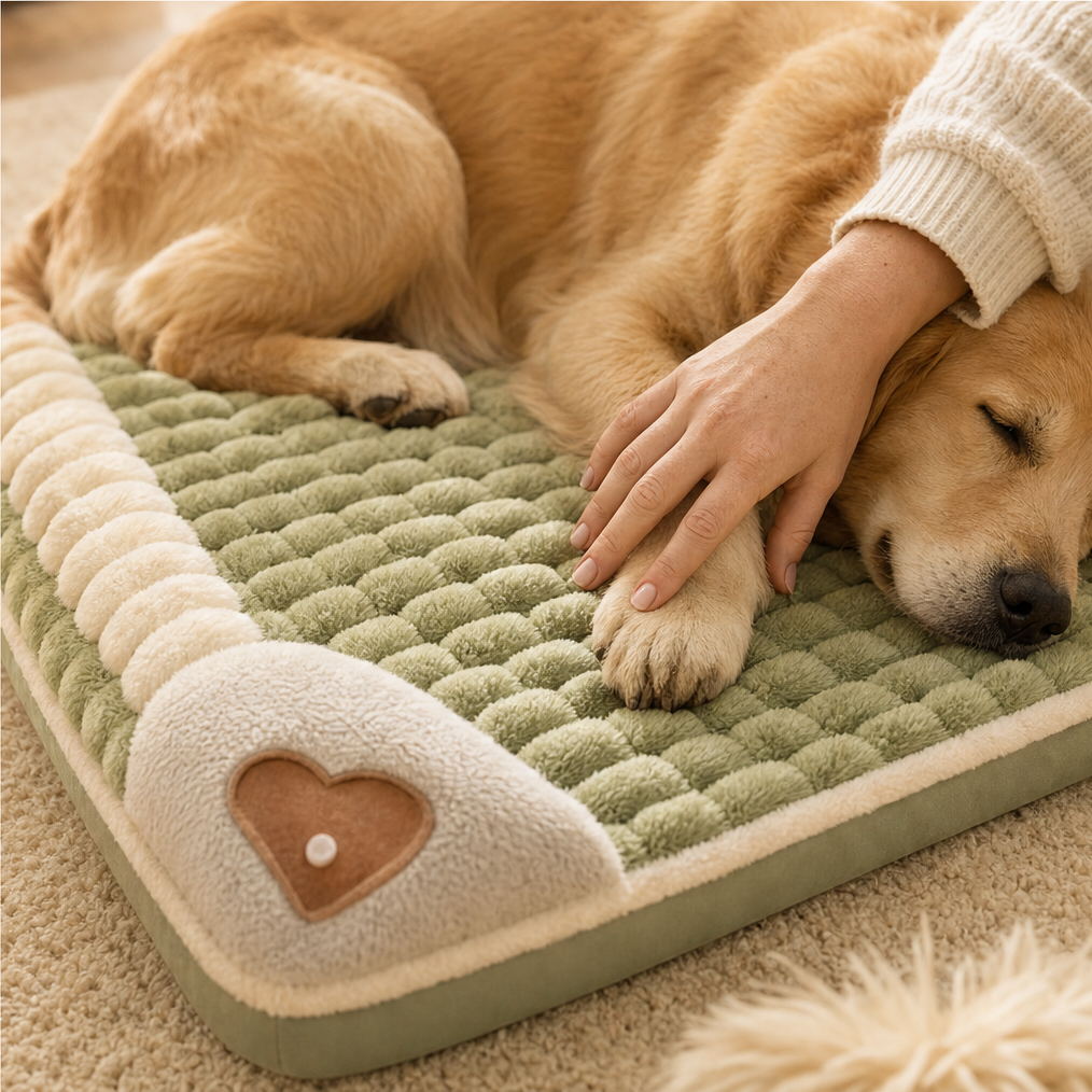 Plushden – Orthopedic Plush Dog Crate Pad with Non-Slip Base + 50% OFF lifestyle