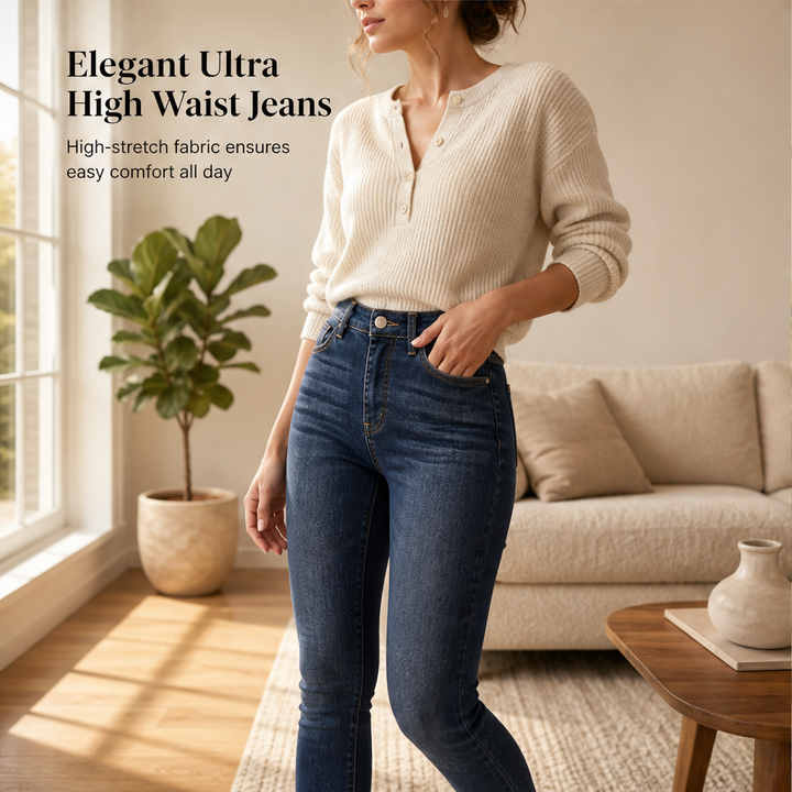 Denwick – High-Waist Stretch Skinny Jeans + 50% OFF features