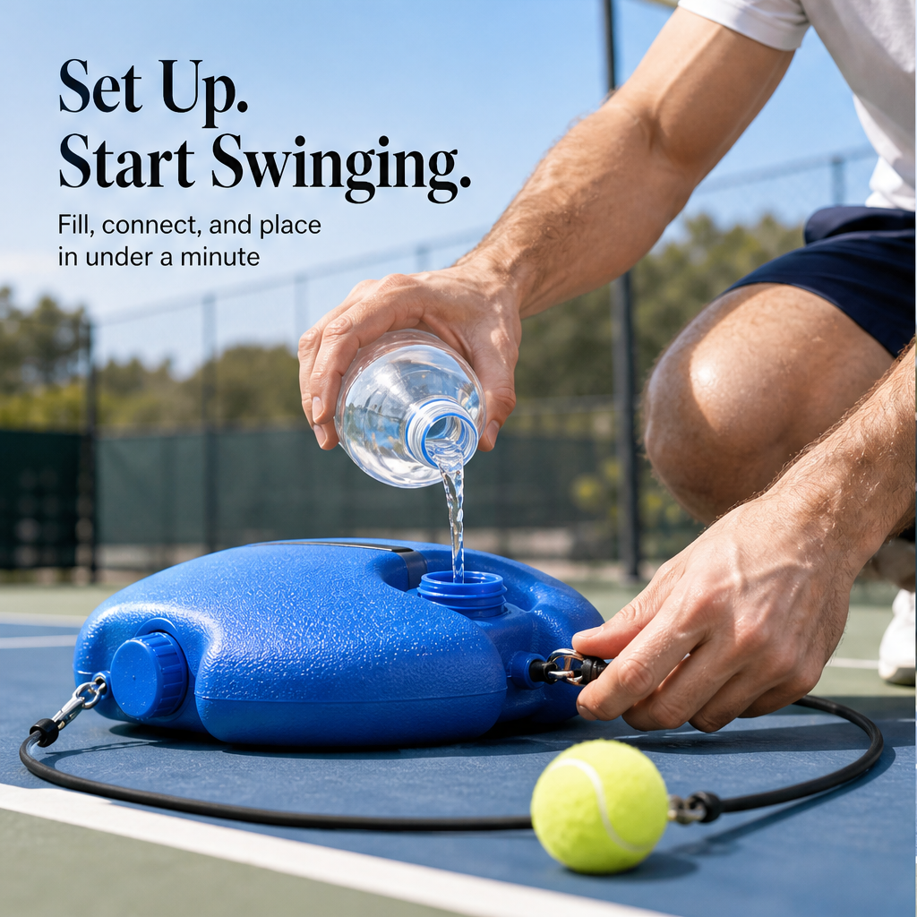 Rallywick – Continuous Ball Return Portable Tennis Rebound Trainer + 50% OFF features