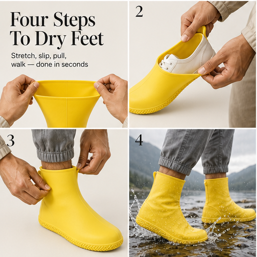 Traxel – Waterproof Anti-Slip Foldable Shoe Covers + 50% OFF features