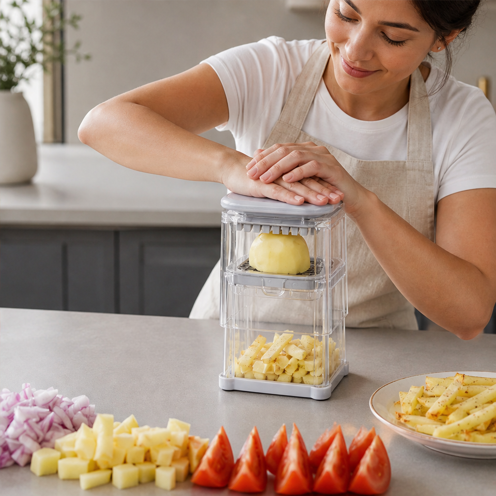 SpudPress – One-Press 4-in-1 Potato &amp; Veggie Cutter + 50% OFF lifestyle