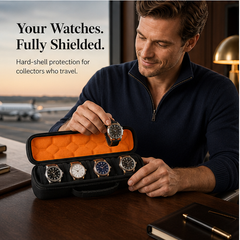 Casewick – Hard-Shell 4-Slot Watch Travel Case + 50% OFF