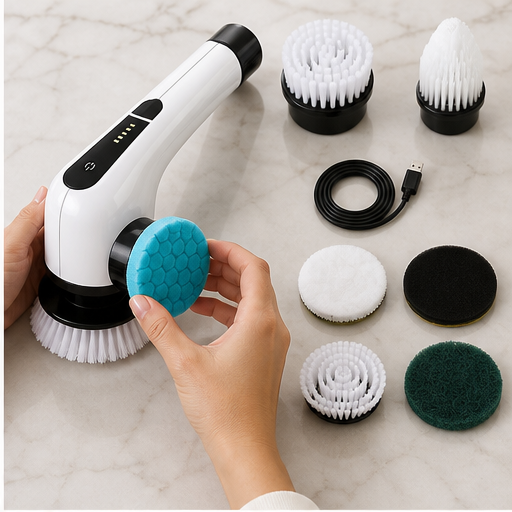 SpinCraft – Rechargeable Spin Brush with 7 Interchangeable Heads lifestyle