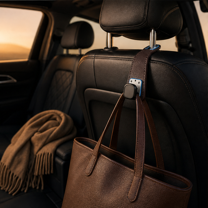 Backseat Anchor – Heavy-Duty Headrest Storage Hooks for Car + 1+1 FREE features
