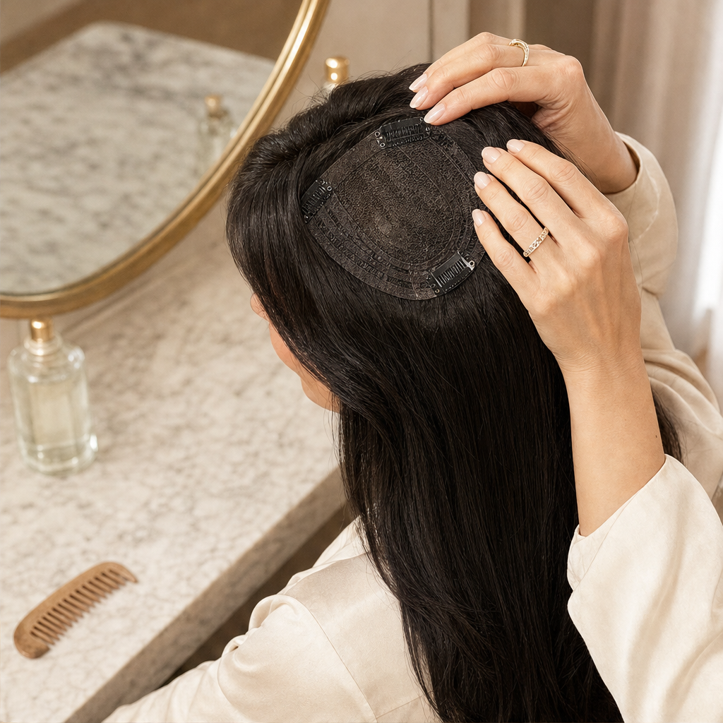 Crownvale – Undetectable Clip-In Volume with Bangs Hair Topper + 50% OFF lifestyle