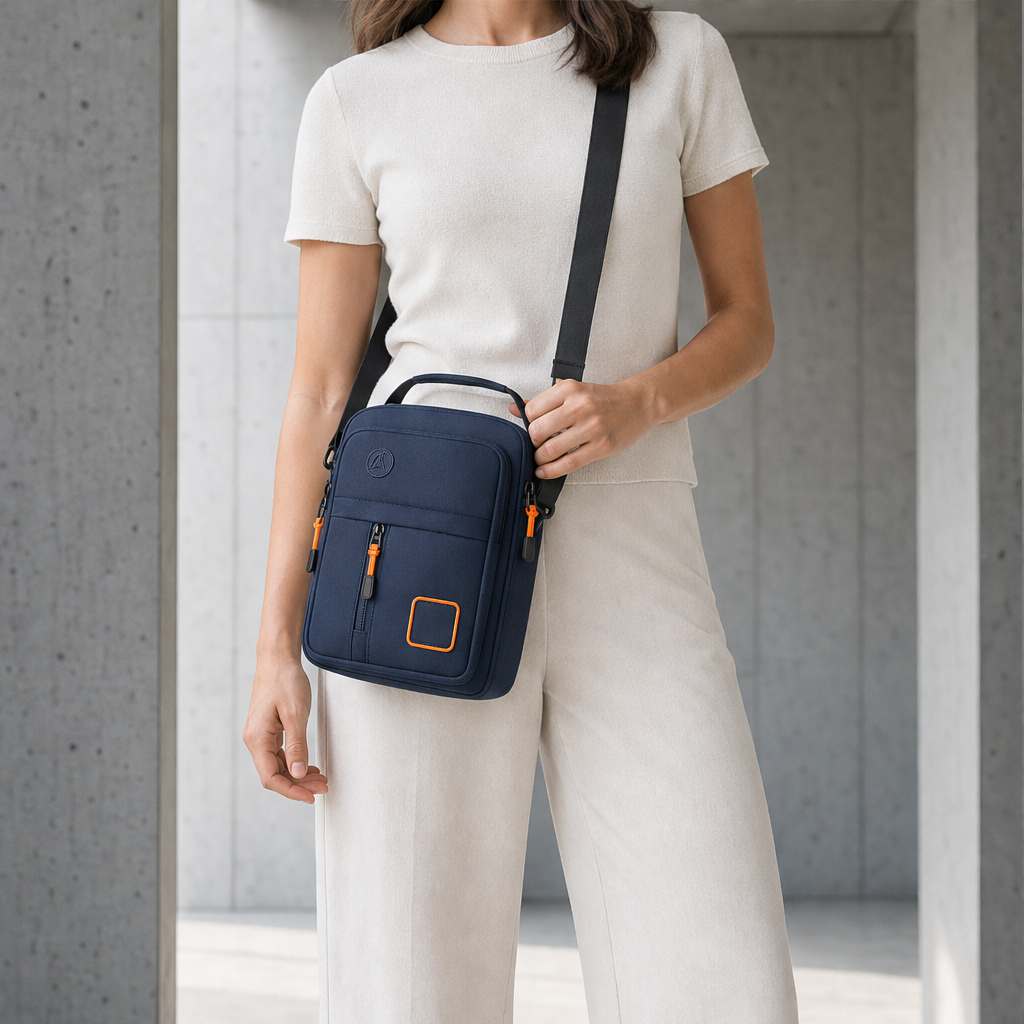 Cargova – Water-Resistant Multi-Pocket Oxford Crossbody Shoulder Bag + 50% OFF Navy