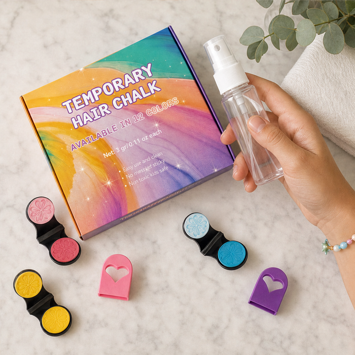 Chalklet – 12-Color Clamp-On Temporary Hair Chalk Set + 50% OFF lifestyle