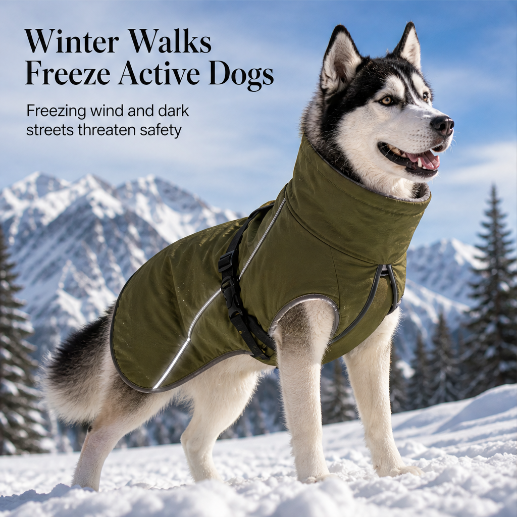 Thermapaw – Waterproof Cotton-Padded Winter Coat for Medium &amp; Large Dogs + 50% OFF features