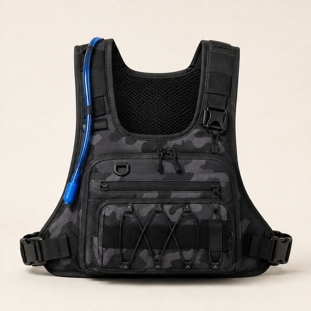 Trailfix – No-Bounce Hydration-Ready Cycling Chest Bag + 50% OFF Black Camo