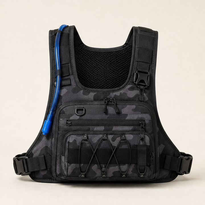 Trailfix – No-Bounce Hydration-Ready Cycling Chest Bag + 50% OFF Black Camo