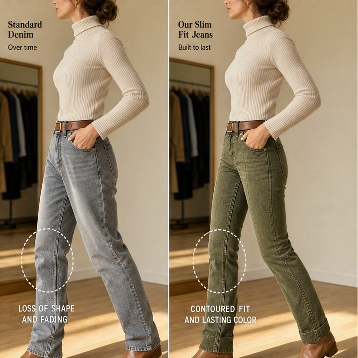 Verdelane – Stretch Slim Fit Corduroy-Style Jeans + 50% OFF features