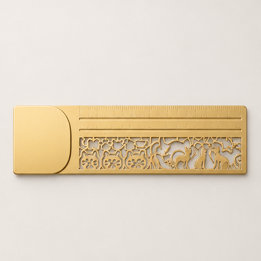 Purrline – 2-in-1 Brass Cat Bookmark &amp; Ruler + 1+1 FREE Gold