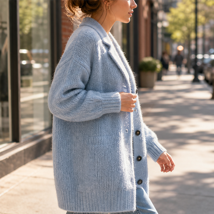 Fernloom – Oversized Chunky Knit Long Cardigan Coat + 50% OFF features