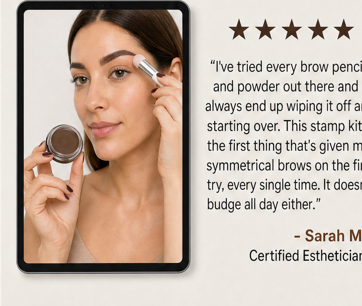 Archella – Waterproof Matte Brow Pomade Stamp Kit with 10 Reusable Templates + BUY 1 + PICK 1 FREE COLOR detail