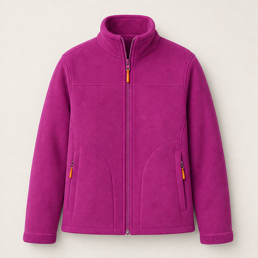 Sherpelle – Sherpa-Lined Reversible Mock Neck Zip Jacket + 50% OFF Fuchsia