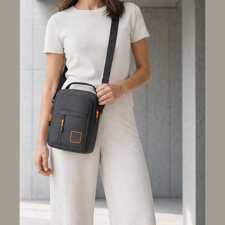 Cargova – Water-Resistant Multi-Pocket Oxford Crossbody Shoulder Bag + 50% OFF Charcoal