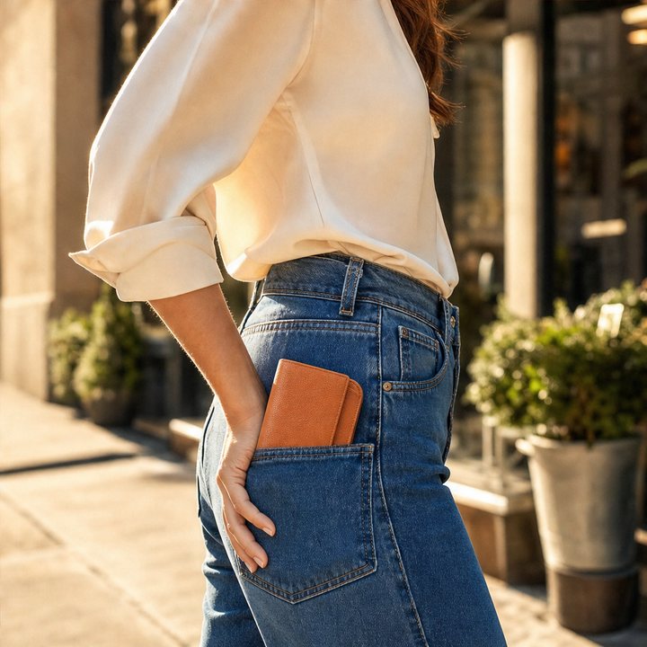 Pocketleigh – RFID-Blocking Pebbled Leather Card Holder with Key Ring + 50% OFF features