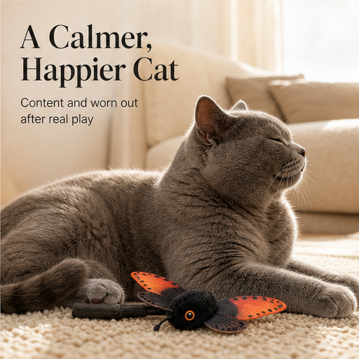 Flutterbeau – Auto-Flutter Sensor Butterfly Interactive Cat Toy + 50% OFF features