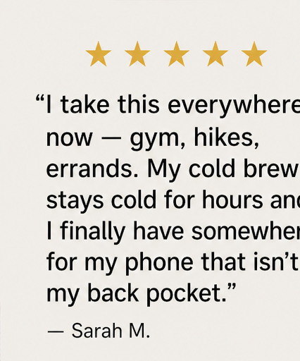 Ferrytote – Insulated Water Bottle Carrier Bag with Phone Pockets + 50% OFF detail