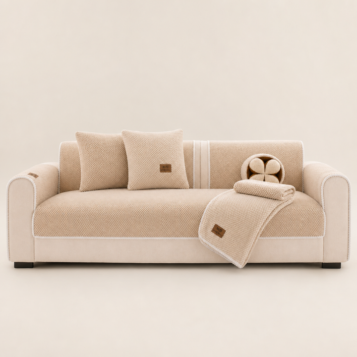 Snugbloom – Thick Bobble-Knit Non-Slip Removable Couch Cover + 50% OFF Beige