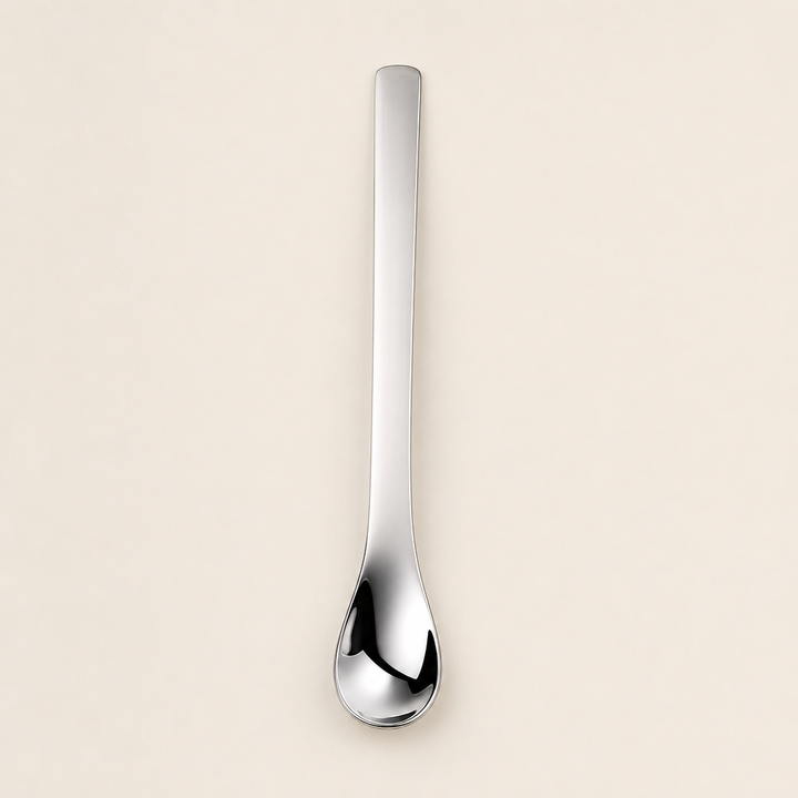 Silvane – Mirror-Polished 316L Steel Long-Handle Dessert Spoon + 50% OFF Silver