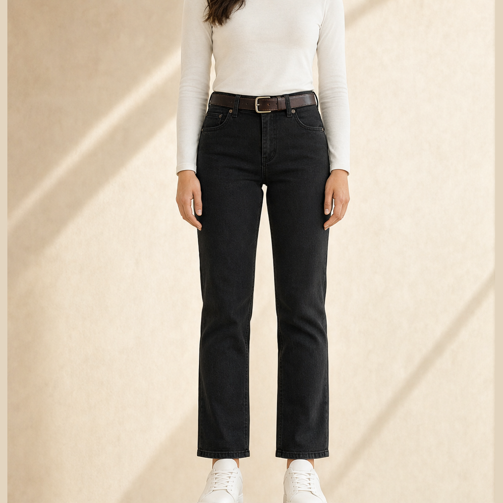 Verdelane – Stretch Slim Fit Corduroy-Style Jeans + 50% OFF Black