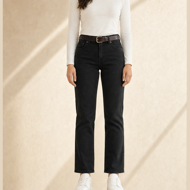 Verdelane – Stretch Slim Fit Corduroy-Style Jeans + 50% OFF Black