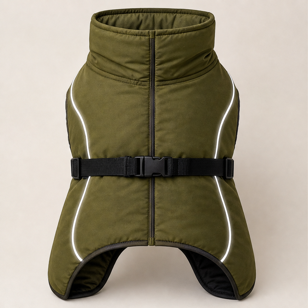 Thermapaw – Waterproof Cotton-Padded Winter Coat for Medium &amp; Large Dogs + 50% OFF Olive Green