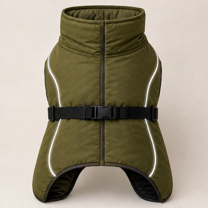 Thermapaw – Waterproof Cotton-Padded Winter Coat for Medium &amp; Large Dogs + 50% OFF Olive Green