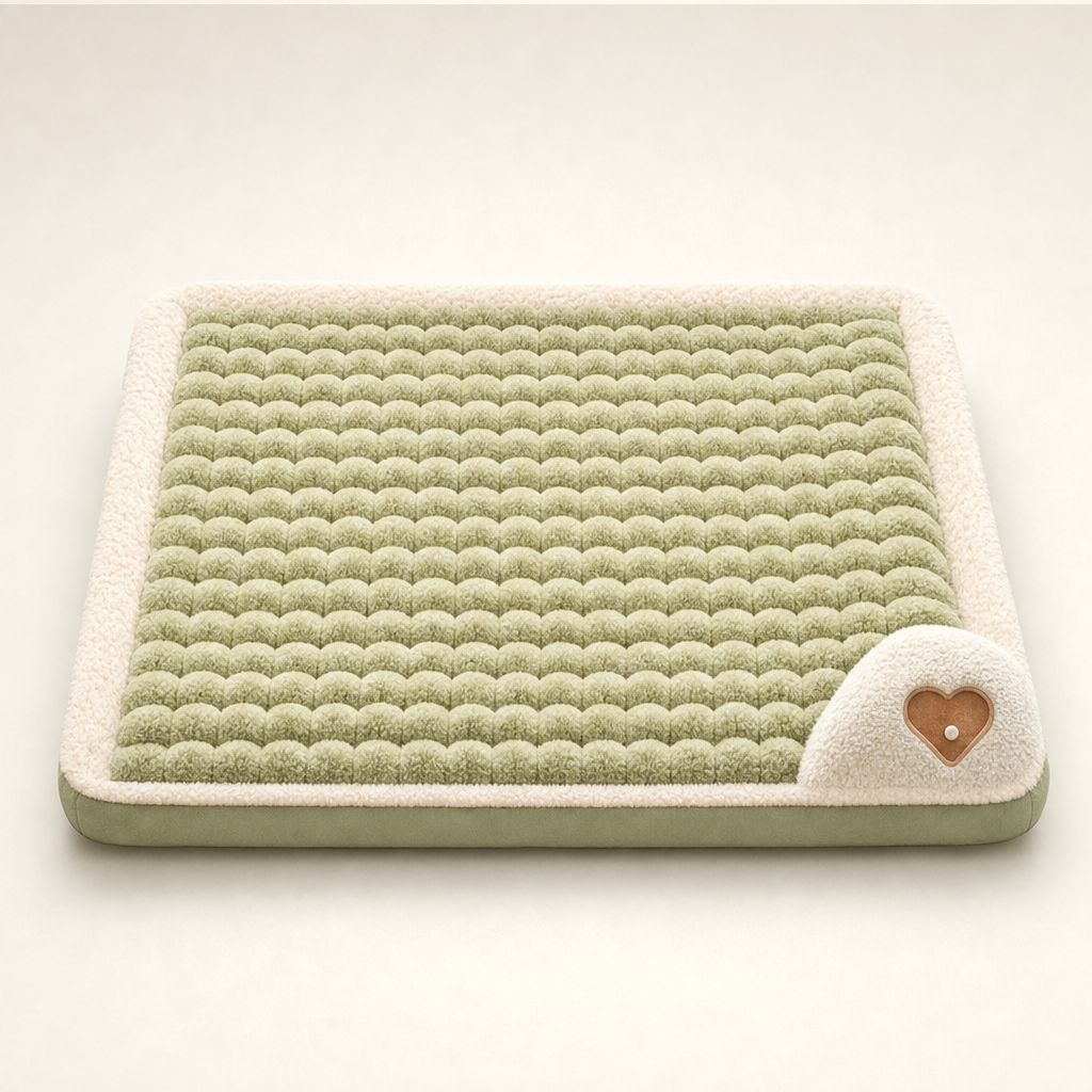 Plushden – Orthopedic Plush Dog Crate Pad with Non-Slip Base + 50% OFF Green