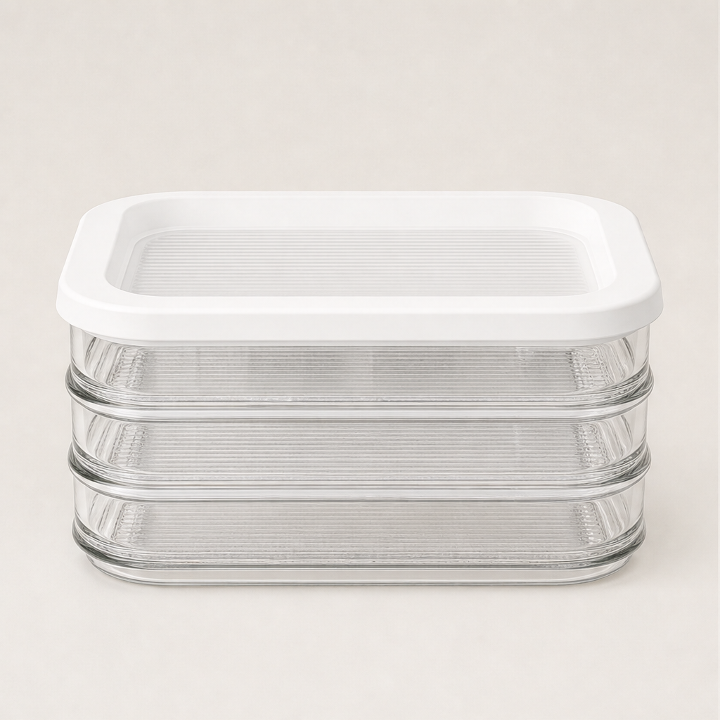 Stackwell – Airtight Stacking Fridge Storage Containers with Lid + 50% OFF White