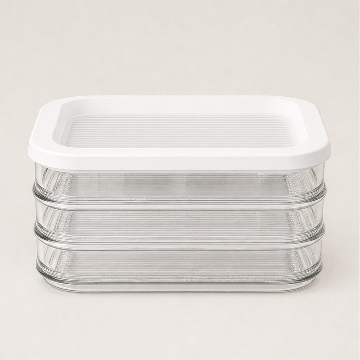 Stackwell – Airtight Stacking Fridge Storage Containers with Lid + 50% OFF White
