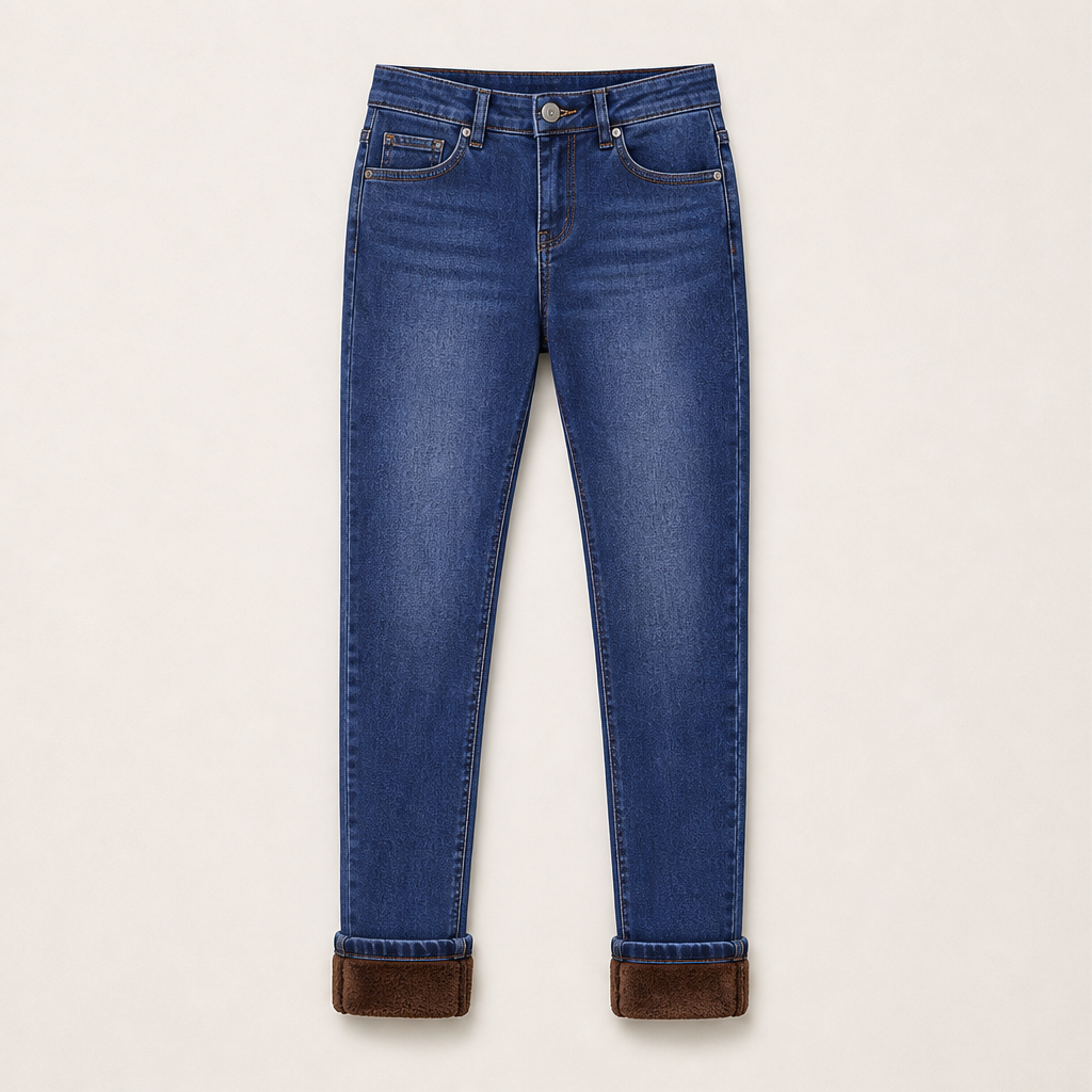 Thermayne – Plush-Lined High-Stretch Skinny Jeans + 50% OFF Navy