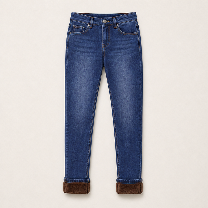 Thermayne – Plush-Lined High-Stretch Skinny Jeans + 50% OFF Navy