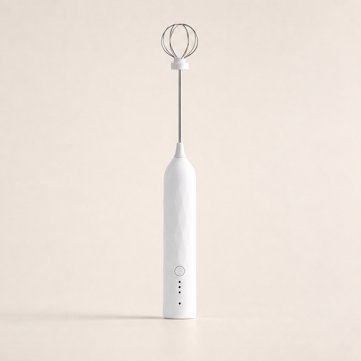 Frothelle – 3-Speed USB Rechargeable Handheld Milk Frother + 50% OFF White