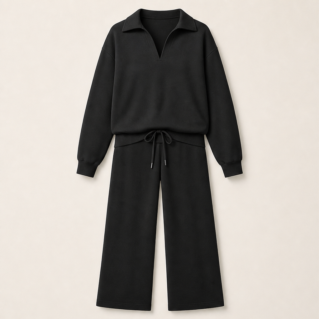 Cloudmere – Slimming V-Neck Cloud-Soft Lounge Set + 50% OFF Black