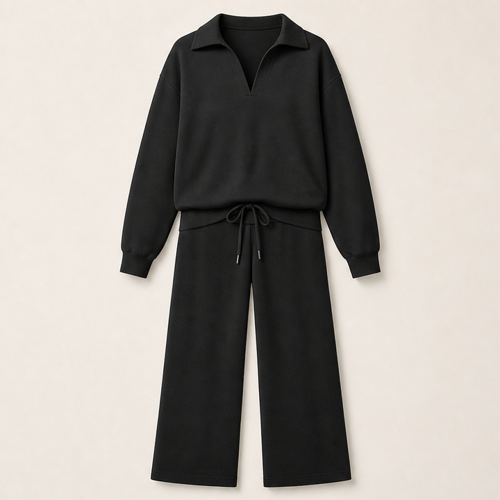 Cloudmere – Slimming V-Neck Cloud-Soft Lounge Set + 50% OFF Black