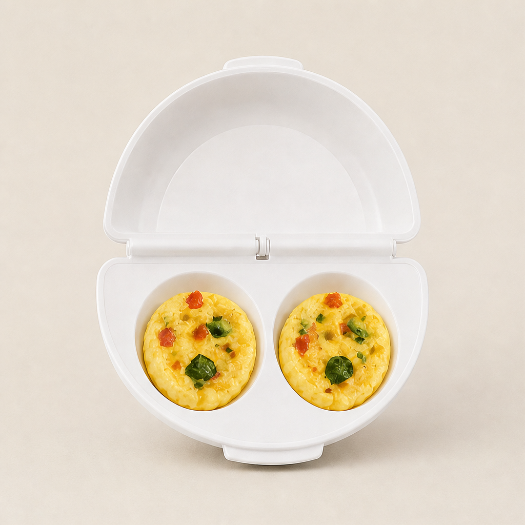 Eggette – 2-in-1 Microwave Omelet &amp; Egg Cup Maker + 50% OFF White