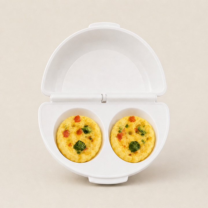 Eggette – 2-in-1 Microwave Omelet &amp; Egg Cup Maker + 50% OFF White