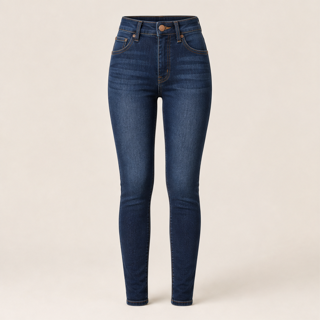 Denwick – High-Waist Stretch Skinny Jeans + 50% OFF Navy